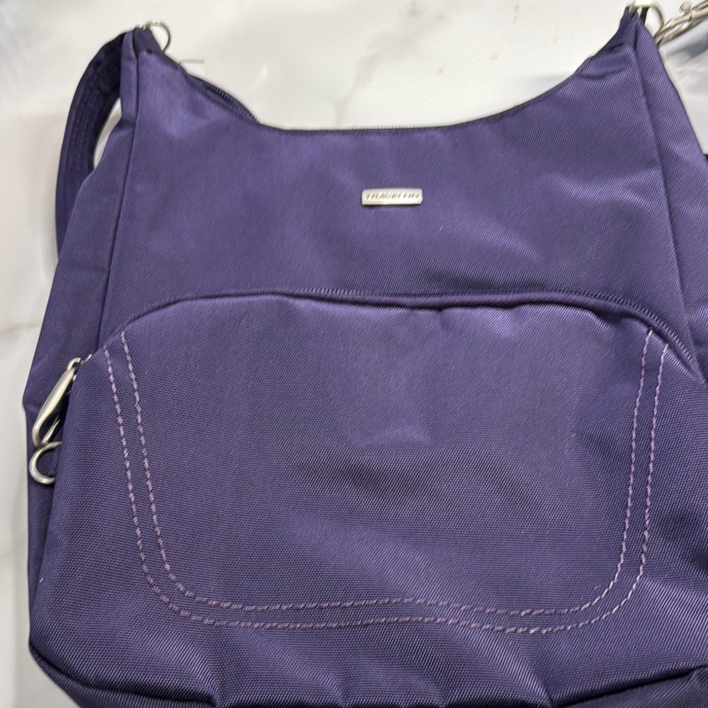 Travelon Purple Shoulder Bag with Hobo Design